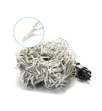 Catena luminosa lampadine a testa piatta 500 led 50mt - Rgby multicolor - 8 giochi di luce - IP44 interno/esterno