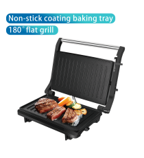 Piastra griglia bistecchiera 800W - cottura a doppio lato - rivestimento antiaderente - panini bistecche toast - alta qualità Piastra griglia bistecchiera 800W - cottura a doppio lato - rivestimento antiaderente - panini bistecche toast - alta qualità