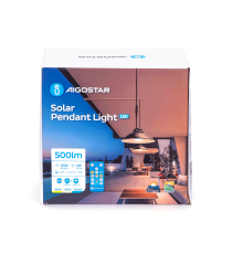 Lampada plafoniera solare led a sospensione 50W 500 lumen 3000K/4000K/6500K calda,fredda,naturale IP65 con telecomando