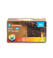 Catena luminosa solare a cascata 100 led 1x1mt - Rgby multicolor - 8 giochi di luce - IP65 da esterno