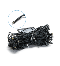 Catena luminosa solare a cascata 100 led 1x1mt - 2700K luce calda gialla - 8 giochi di luce - IP65 da esterno Catena luminosa solare a cascata 100 led 1x1mt - 2700K luce calda gialla - 8 giochi di luce - IP65 da esterno