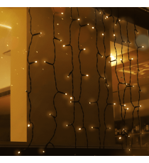 Catena luminosa solare a cascata 100 led 1x1mt - 2700K luce calda gialla - 8 giochi di luce - IP65 da esterno Catena luminosa solare a cascata 100 led 1x1mt - 2700K luce calda gialla - 8 giochi di luce - IP65 da esterno