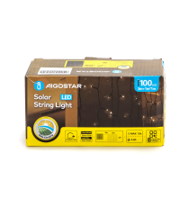 Catena luminosa solare a cascata 100 led 1x1mt - 2700K luce calda gialla - 8 giochi di luce - IP65 da esterno Catena luminosa solare a cascata 100 led 1x1mt - 2700K luce calda gialla - 8 giochi di luce - IP65 da esterno