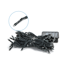 Catena luminosa solare a cascata 100 led 5mtx0.40mt - 2700K luce calda gialla - 8 giochi di luce - IP65 da esterno Catena luminosa solare a cascata 100 led 5mtx0.40mt - 2700K luce calda gialla - 8 giochi di luce - IP65 da esterno