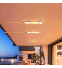 Lampada plafoniera solare led tubo a sospensione 50W 500 lumen 3000K/4000K/6500K calda,fredda,naturale IP65 con telecomando