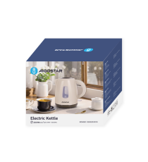 Bollitore elettrico in plastica bianco - 1850-2200W - capacità 1,2 litri - Bpa Free - Protezione in caso di acqua insufficiente