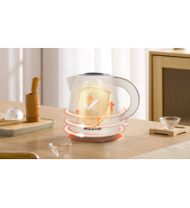 Bollitore elettrico in plastica bianco - 1850-2200W - capacità 1,2 litri - Bpa Free - Protezione in caso di acqua insufficiente