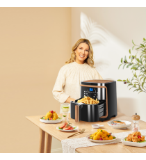 Friggitrice ad aria 7 litri - WI-FI SMART- 1900W - Touch screen led - in acciaio inox - timer e controllo temperatura Aigostar