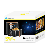 Friggitrice ad aria 7 litri - WI-FI SMART- 1900W - Touch screen led - in acciaio inox - timer e controllo temperatura Aigostar