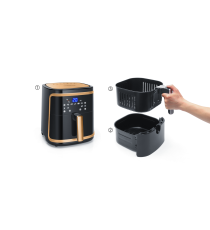 Friggitrice ad aria 7 litri - WI-FI SMART- 1900W - Touch screen led - in acciaio inox - timer e controllo temperatura Aigostar