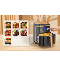 Friggitrice ad aria 7 litri - WI-FI SMART- 1900W - Touch screen led - in acciaio inox - timer e controllo temperatura Aigostar