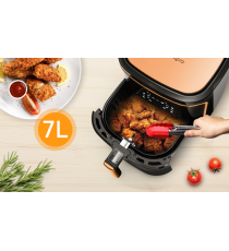 Friggitrice ad aria 7 litri - WI-FI SMART- 1900W - Touch screen led - in acciaio inox - timer e controllo temperatura Aigostar