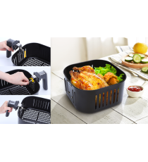 Friggitrice ad aria 7 litri - WI-FI SMART- 1900W - Touch screen led - in acciaio inox - timer e controllo temperatura Aigostar