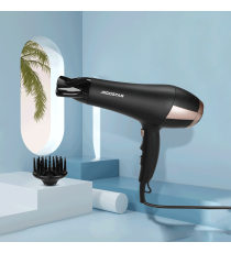 Asciugacapelli agli ioni nero e rosa 2000-2400W - phon 2 velocità e 3 regolazioni di calore L249xW99xH286mm certificato Aigostar Asciugacapelli agli ioni nero e rosa 2000-2400W - phon 2 velocità e 3 regolazioni di calore L249xW99xH286mm certificato Aigostar