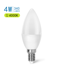 Lampadina led a candela C35 4W attacco E14 340 lumen - 4000K luce naturale - misura D37xH100mm Vita utile 15000h Aigostar Lampadina led a candela C35 4W attacco E14 340 lumen - 4000K luce naturale - misura D37xH100mm Vita utile 15000h Aigostar