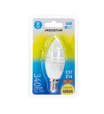 Lampadina led a candela C35 4W attacco E14 340 lumen - 4000K luce naturale - misura D37xH100mm Vita utile 15000h Aigostar Lampadina led a candela C35 4W attacco E14 340 lumen - 4000K luce naturale - misura D37xH100mm Vita utile 15000h Aigostar