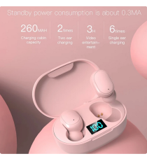 Coppia auricolari E6S pink generico rosa con display led Earphone Bluetooth V5.2 WI-FI cuffie TWS alta qualità iOS ANDROID Coppia auricolari E6S pink generico rosa con display led Earphone Bluetooth V5.2 WI-FI cuffie TWS alta qualità iOS ANDROID