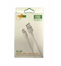 Cavo Micro USB bianco BL90 fast 2.4A da USB-A maschio a Micro-USB 2.4A alta velocità - cavo 1MT PVC di alta qualità Cavo Micro USB bianco BL90 fast 2.4A da USB-A maschio a Micro-USB 2.4A alta velocità - cavo 1MT PVC di alta qualità