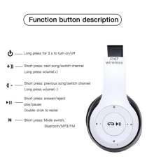 Cuffie Wireless P47 Black - Bluetooth headphones 5.0+Edr - con cancellazione del rumore - ingresso memory - pieghevoli! Cuffie Wireless P47 Black - Bluetooth headphones 5.0+Edr - con cancellazione del rumore - ingresso memory - pieghevoli!