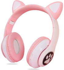 Cuffie Wireless B39M gatto pink - Bluetooth headphones 5.0 - luci led rgb - ingresso memory - pieghevoli e richiudibili! Cuffie Wireless B39M gatto pink - Bluetooth headphones 5.0 - luci led rgb - ingresso memory - pieghevoli e richiudibili!