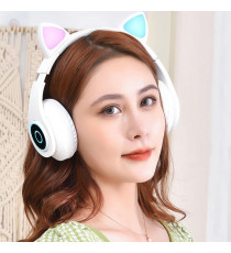 Cuffie Wireless B39M gatto white - Bluetooth headphones 5.0 - luci led rgb - ingresso memory - pieghevoli e richiudibili! Cuffie Wireless B39M gatto white - Bluetooth headphones 5.0 - luci led rgb - ingresso memory - pieghevoli e richiudibili!