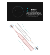 Spazzolino elettrico X-3 pink - 4 testine incluse - fino a 42.000 giri/minuto - certificato IPX7 - Batteria 3,7V 500mAh DC 5V Spazzolino elettrico X-3 pink - 4 testine incluse - fino a 42.000 giri/minuto - certificato IPX7 - Batteria 3,7V 500mAh DC 5V