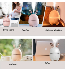 Umidificatore Rabbit K9 rosa capacità 300ml - Diffusore di aromi, essenze, oli - mini - ultra silenzioso - luci rilassanti Umidificatore Rabbit K9 rosa capacità 300ml - Diffusore di aromi, essenze, oli - mini - ultra silenzioso - luci rilassanti