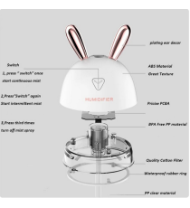 Umidificatore Rabbit K9 rosa capacità 300ml - Diffusore di aromi, essenze, oli - mini - ultra silenzioso - luci rilassanti Umidificatore Rabbit K9 rosa capacità 300ml - Diffusore di aromi, essenze, oli - mini - ultra silenzioso - luci rilassanti