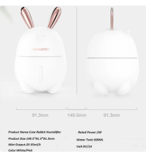 Umidificatore Rabbit K9 rosa capacità 300ml - Diffusore di aromi, essenze, oli - mini - ultra silenzioso - luci rilassanti Umidificatore Rabbit K9 rosa capacità 300ml - Diffusore di aromi, essenze, oli - mini - ultra silenzioso - luci rilassanti