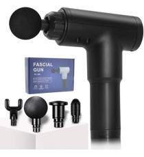 Pistola massaggiante FH-320 nera per massaggio muscolare - 6 velocità da da 1200 a 3300 Giri/Min 4 teste di massaggio differenti Pistola massaggiante FH-320 nera per massaggio muscolare - 6 velocità da da 1200 a 3300 Giri/Min 4 teste di massaggio differenti