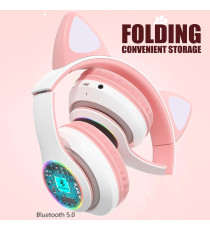 Cuffie Wireless B39M gatto black - Bluetooth headphones 5.0 - luci led rgb - ingresso memory - pieghevoli e richiudibili! Cuffie Wireless B39M gatto black - Bluetooth headphones 5.0 - luci led rgb - ingresso memory - pieghevoli e richiudibili!