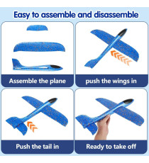 Aereo blu in schiuma EPP 48cm - molto resistente e flessibile - design aerodinamico - facile da montare e smontare Aereo blu in schiuma EPP 48cm - molto resistente e flessibile - design aerodinamico - facile da montare e smontare