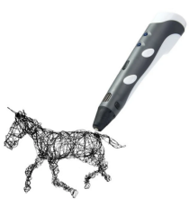 Penna 3D per disegni tridimensionali - Penna per stampa stereoscopica 3D blu + filamento PE12 con alimentatore - 3D PEN Penna 3D per disegni tridimensionali - Penna per stampa stereoscopica 3D blu + filamento PE12 con alimentatore - 3D PEN