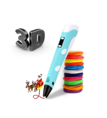 Penna 3D per disegni tridimensionali - Penna per stampa stereoscopica 3D blu + filamento PE12 con alimentatore - 3D PEN Penna 3D per disegni tridimensionali - Penna per stampa stereoscopica 3D blu + filamento PE12 con alimentatore - 3D PEN