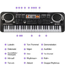 Pianola elettronica digitale PI4 - pianoforte con 61 tasti e microfono - Suono reale e tocco di un vero pianoforte 54x17x4,3cm Pianola elettronica digitale PI4 - pianoforte con 61 tasti e microfono - Suono reale e tocco di un vero pianoforte 54x17x4,3cm