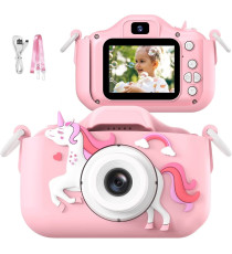 Fotocamera digitale unicorno X5 pink per bambini - Risoluzione video 1920x1080 foto: 3264x2448 - 20MP schermo 2" doppia lente Fotocamera digitale unicorno X5 pink per bambini - Risoluzione video 1920x1080 foto: 3264x2448 - 20MP schermo 2" doppia lente