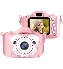 Fotocamera digitale dog X5 pink per bambini - Risoluzione video 1920x1080 foto: 3264x2448 - 20MP schermo 2" doppia lente Fotocamera digitale dog X5 pink per bambini - Risoluzione video 1920x1080 foto: 3264x2448 - 20MP schermo 2" doppia lente