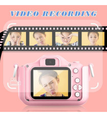 Fotocamera digitale dog X5 pink per bambini - Risoluzione video 1920x1080 foto: 3264x2448 - 20MP schermo 2" doppia lente Fotocamera digitale dog X5 pink per bambini - Risoluzione video 1920x1080 foto: 3264x2448 - 20MP schermo 2" doppia lente