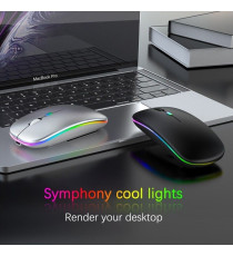 Mouse wireless professionale MR12 nero con luci RGB - ergonomico ottico 4 tasti - wifi 2,4g e Bluetooth 5.0 - dpi 1600 10mt Mouse wireless professionale MR12 nero con luci RGB - ergonomico ottico 4 tasti - wifi 2,4g e Bluetooth 5.0 - dpi 1600 10mt