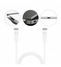 Cavo di ricarica type-c da usb-c a usb-c 1mt 2A bianco - 20W connessione veloce type-c a type-c cavo dati High Speed 480 Mbps Cavo di ricarica type-c da usb-c a usb-c 1mt 2A bianco - 20W connessione veloce type-c a type-c cavo dati High Speed 480 Mbps
