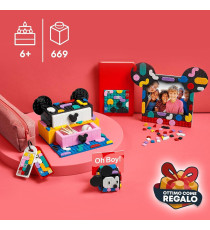 Lego Dots Disney - Il KIT Back to School di Topolino e Minnie LEGO 41964 Portagioie,Portafoto,Bacheca e Patch Adesiva ANNI 6+