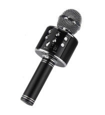 Microfono Wireless black WS-858 Altoparlante Cassa Integrata Bluetooth Portatile Karaoke in metallo - dimensioni 20x7x7cm Microfono Wireless black WS-858 Altoparlante Cassa Integrata Bluetooth Portatile Karaoke in metallo - dimensioni 20x7x7cm