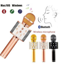 Microfono Wireless rose gold WS-858 Altoparlante Cassa Integrata Bluetooth Portatile Karaoke in metallo - dimensioni 20x7x7cm Microfono Wireless rose gold WS-858 Altoparlante Cassa Integrata Bluetooth Portatile Karaoke in metallo - dimensioni 20x7x7cm