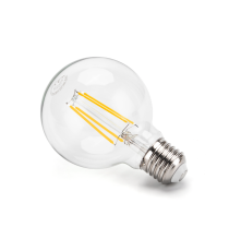 Lampadina Led filamento G80 globo 8W attacco E27 880 lumen 2700K luce calda D80H120mm CRI 80+ equivale a 64W incandescenza Lampadina Led filamento G80 globo 8W attacco E27 880 lumen 2700K luce calda D80H120mm CRI 80+ equivale a 64W incandescenza