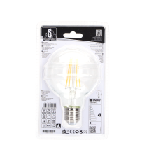 Lampadina Led filamento G80 globo 8W attacco E27 880 lumen 2700K luce calda D80H120mm CRI 80+ equivale a 64W incandescenza Lampadina Led filamento G80 globo 8W attacco E27 880 lumen 2700K luce calda D80H120mm CRI 80+ equivale a 64W incandescenza
