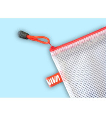 Busta a rete con cerniera blu- PVC - 27 x 36 cm - trasparente - Starline