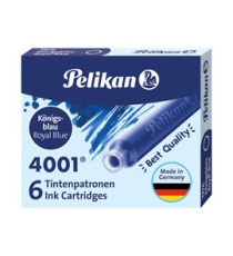 Cartucce inchiostro 4001 (TP/6)  - lunghezza 39mm - blu - Pelikan  - conf. 6 pezzi