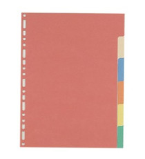 Separatore - 6 tacche - cartoncino colorato 240 gr - 21x29,7 cm - multicolore - Favorit Separatore - 6 tacche - cartoncino colorato 240 gr - 21x29,7 cm - multicolore - Favorit
