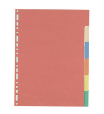 Separatore - 6 tacche - cartoncino colorato 240 gr - 21x29,7 cm - multicolore - Favorit Separatore - 6 tacche - cartoncino colorato 240 gr - 21x29,7 cm - multicolore - Favorit