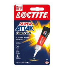 Colla Super Attak Power Gel - 3 gr - trasparente - Loctite Colla Super Attak Power Gel - 3 gr - trasparente - Loctite